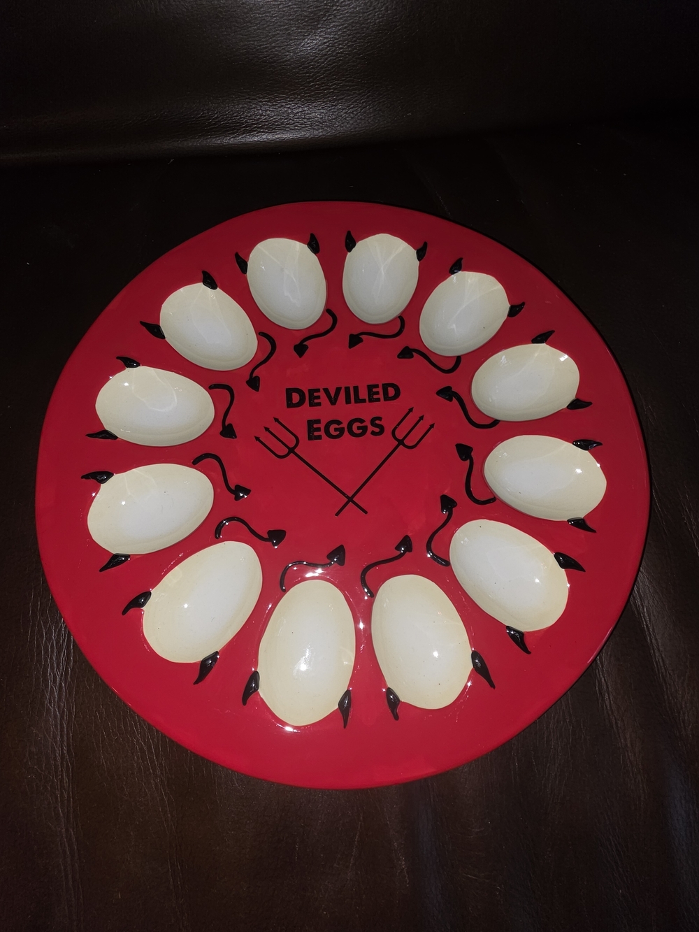 Grasslands Road Red and White Deviled Egg Platter